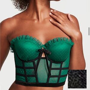 Strapless Dotted Mesh Corset Top Victoria secret